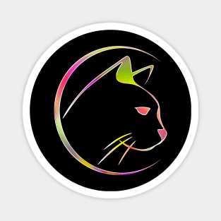 Cat Pet Domestic Life Chrome Graphic Magnet